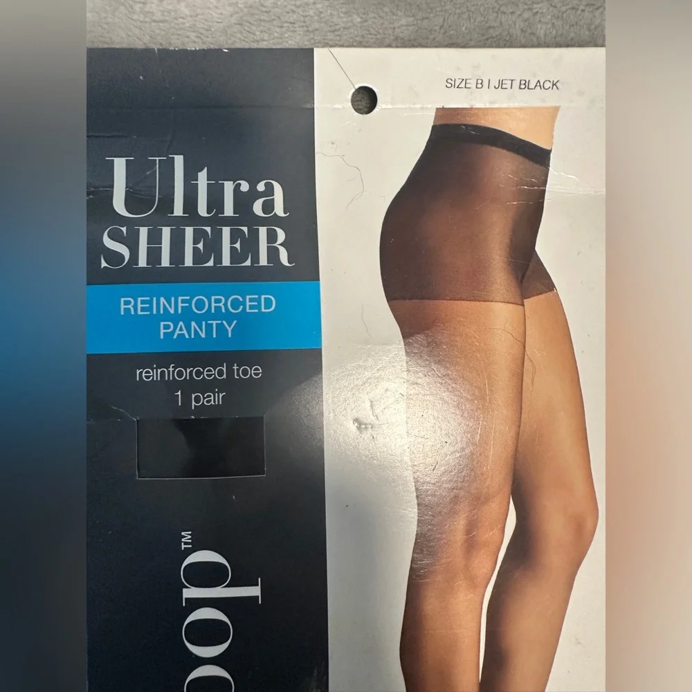 West Loop Ultra Sheer Nylon Spandex Pantyhose, 176836‎ Jet Black, Size B